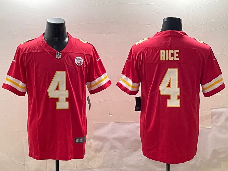 Men Kansas City Chiefs #4 Rice Red Second generations 2025 Nike Limited NFL Jersey style 1->kansas city chiefs->NFL Jersey